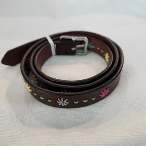 Dockers Dark Brown Belt with Colorful Floral Design